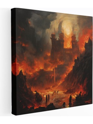 Popcas Yüzüklerin Efendisi Tuval Tablo - Helm Derinlik Soyut - Yüzüklerin Efendisi Duvar Dekorasyonu Tuval