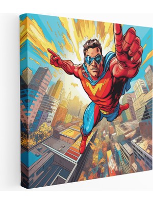 Popcas Süper Kahraman Çizgi Roman Kanvas Tablo