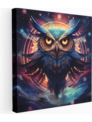 Popcas Kozmik Baykuş Kanvas Tablo