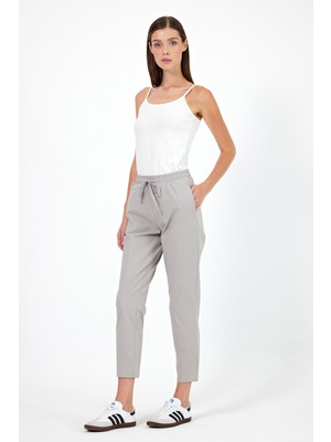 Vena Kadın Alian Beli Lastikli Summer Gabardin Pantolon - Gri