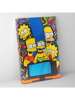 Popcas The Simpsons Pop Art Kanvas Tablo - Duvar Dekorasyonu Cesur Çizgiler