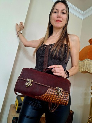 Bohem Deri Kutu Çanta