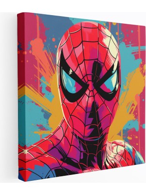 Popcas Spiderman Duvar Sanatı - Pop Sanat Tarzı Kanvas Tablo - Duvar Sanatı