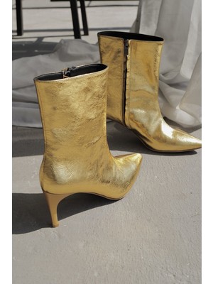 Meral Özgenç Yandan Fermuarlı Ince Topuk Bot