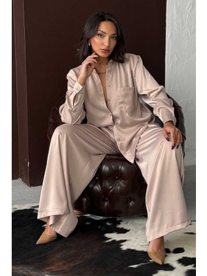 Cemo Siyah Saten Uzun Kollu Gömlek