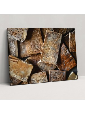 Popcas Eski Sümer Duvar Sanatı - Ev Dekorasyonu Kanvas Tablo Duvar Dekorasyonu