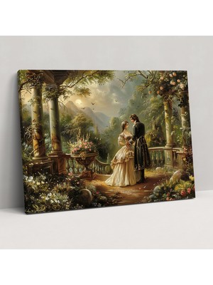 Popcas Rokoko Aşıkları Kanvas Tablo Ev Dekorasyonu Rokoko Stili