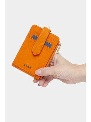 Massarelli Rewina x Hakiki Deri Kadın Cüzdan Kartlık ve Para Bölmeli Turuncu MCZ9103