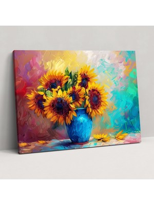 Popcas Vincent Van Gogh Ayçiçekleri Duvar Sanatı - Kanvas Tablo Duvar Dekorasyonu