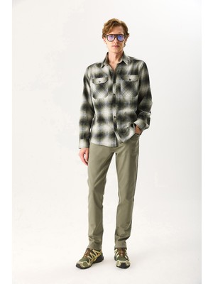 Vena Erkek Richard Slim Fit 5 Cep Parça Boya Pantolon - Haki