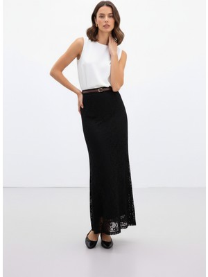 Masttoon Yeşil Etnik Desenli Premium Etek