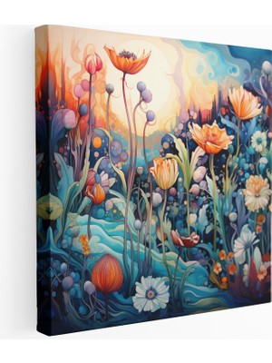 Popcas Psikedelik Bahçe Kanvas Tablo