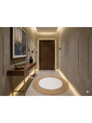 Yünteks Rabbit Soft Hasır Dekoratif Halı / 100'LÜK Yuvarlak / Modern / Şık /lüx /dekoratif