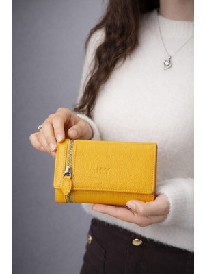 Hky Orta Boy Isme Özel Tasarım Fermuar Detaylı Orta Boy Kadın Cüzdan