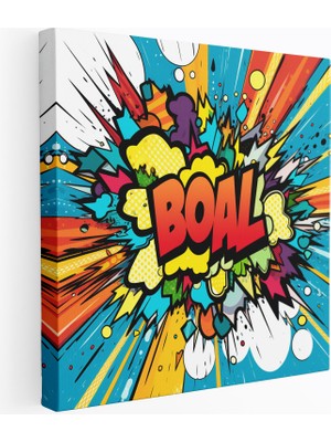 Popcas Pop Art Renkli Kanvas Tablo - Çağdaş Sanat Canlı Renkler