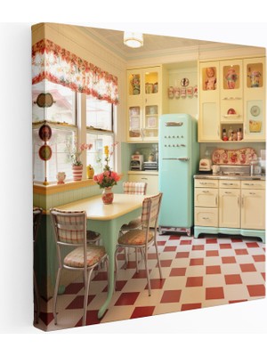 Popcas Retro Mutfak Duvar Dekorasyonu - Ev Dekorasyonu Pastel Renkli Mutfak Aletleri