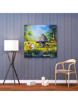 Popcas Snoopy Suluboya Tablo - Canlı Renklere Sahip Duvar Sanatı - Snoopy Snoopy ve Woodstock Duvar Dekorasyonu Kanvas Duvar Sanatı