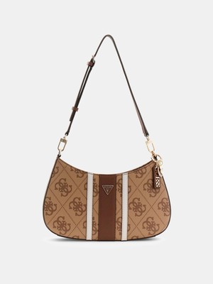 Guess Noelle Iı Üstten Fermuarlı Kadın Kahverengi Omuz Çantası HWSS9672180-LGW