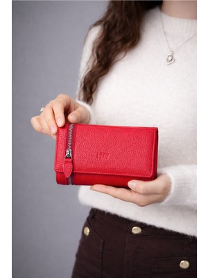 Hky Orta Boy Isme Özel Tasarım Fermuar Detaylı Orta Boy Kadın Cüzdan