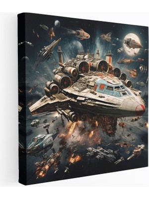 Popcas Galaktik Uzay Gemisi Koleksiyonu - Yıldız Savaşları Kanvas Tablo - Duvar Sanatı Sivri Tasarım Filo