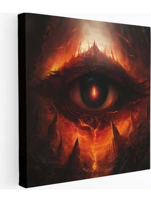 Popcas Yüzüklerin Efendisi Duvar Dekorasyonu - Sauron'un Gözü - Yüzüklerin Efendisi Karanlık Kanvas Tablo