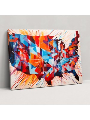 Popcas Amerika Haritası Duvar Sanatı - Amerika Birleşik Devletleri Haritası Duvar Dekorasyonu Duvar Sanatı