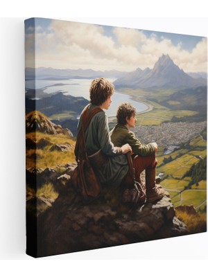 Popcas Yüzüklerin Efendisi Kanvas Tablo - Frodo ve Sam Dağlar Efendisi'nde - Yüzüklerin Efendisi Duvar Sanatı Frodo Baggins