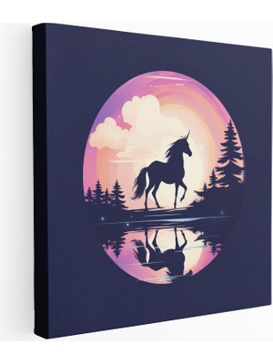 Popcas Minimalist Tek Boynuzlu At Duvar Sanatı - Tek Boynuzlu At Zarafet Sadelik Duvar Sanatı