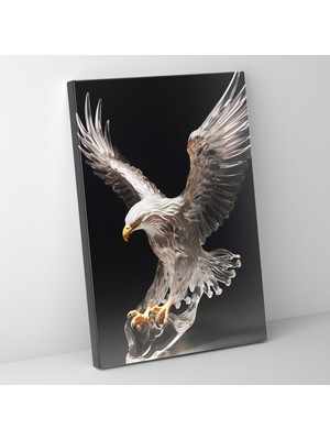 Popcas Gerçekçi Cam Heykel Kartal Duvar Sanatı - Majestik Kartal Duvar Dekorasyonu Cam Tablo Duvar Sanatı