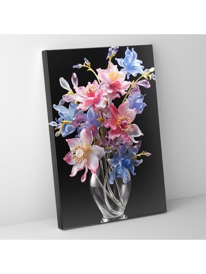 Popcas Gerçekçi Cam Heykel Duvar Sanatı - Cam Heykel Duvar Dekorasyonu Ev Dekorasyonu Çiçek Buketi
