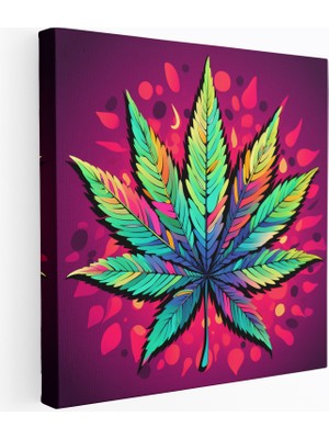 Popcas Bitki Kanvas Tablo Sanatı - Pop Art Tarzında Bitki Illüstrasyonu