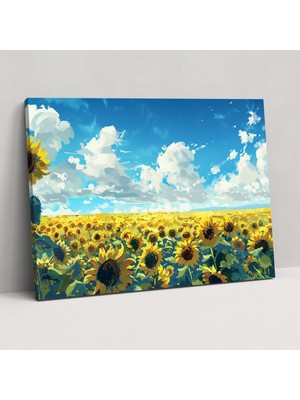 Popcas Günebakan Tarlaları Van Gogh Duvar Sanatı - Vincent Van Gogh Duvar Dekorasyonu Ev Dekorasyonu