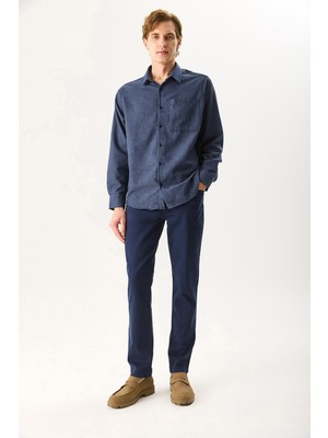 Vena Erkek Richard Slim Fit 5 Cep Parça Boya Pantolon - Lacivert