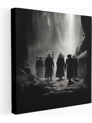 Popcas Yüzüklerin Efendisi Kanvas Tablo - Moria Madenlerinde Yüzük Kardeşliği - Ev Dekorasyonu Macera Kanvas Duvar Sanatı