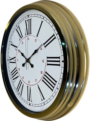 Gold 40 cm Metal Roma Rakamlı Duvar Saati