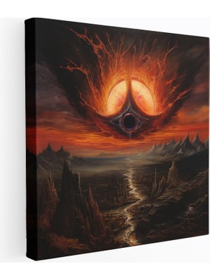 Popcas Yüzüklerin Efendisi Kanvas Tablo - Mordor'daki Sauron'un Gözü - Duvar Süslemesi Için Yüzüklerin Efendisi Sauron'un Gözü