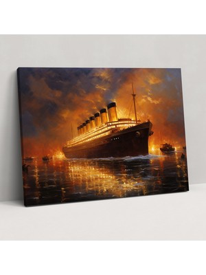 Popcas Titanic Izlenimci Ayrılış Sanat Kanvas Tablo - Ev Dekorasyonu Için Titanic Kanvas