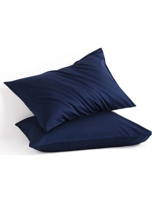İz Home Basic Lacivert Ranforce Yastık Kılıfı Seti | 2 Adet | (50X70 Cm) | Pamuklu