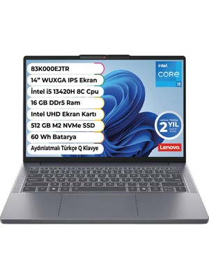 Lenovo Ideapad Slim 3 14IRH10 Intel Core I5 13620H 16 GB 512 GB SSD Freedos 14 Inç IPS 83K000EJTR
