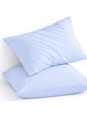 İz Home Basic Mavi Ranforce Yastık Kılıfı Seti | 2 Adet | (50X70 Cm) | Kapaklı Model