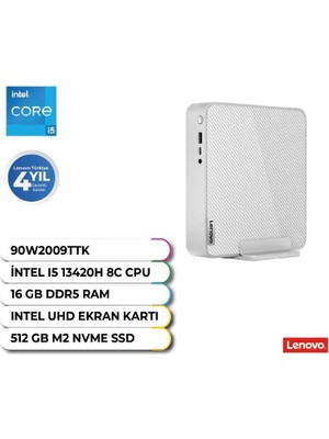 Lenovo Ideacentre Mini 01IRH8 I5 13420H 16 GB Ram 512 GB M2 SSD Freedos Mini Masaüstü Bilgisayar 90W2009TTK