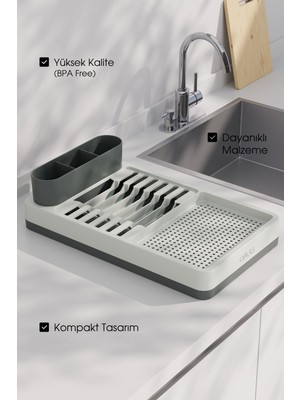 Lumindra Çok Bölmeli Tezgah Üstü Bulaşıklık | Bulaşık Kurutmalık |