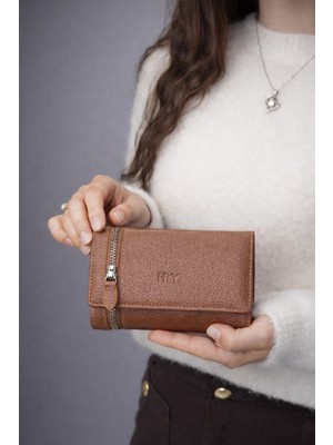 Hky Orta Boy Isme Özel Tasarım Fermuar Detaylı Orta Boy Kadın Cüzdan