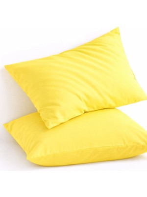 İz Home Basic Sarı Ranforce Yastık Kılıfı Seti | 2 Adet | (50X70 Cm) | Pamuklu