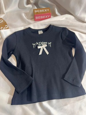 bebexy Yazılı Fiyonklu  Fitilli Body Siyah