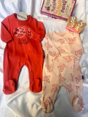 bebexy  Ayıcık Baskılı Tulum & Zıbın 2'li Takım Kiremit