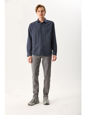 Vena Erkek Richard Slim Fit 5 Cep Parça Boya Pantolon - Gri
