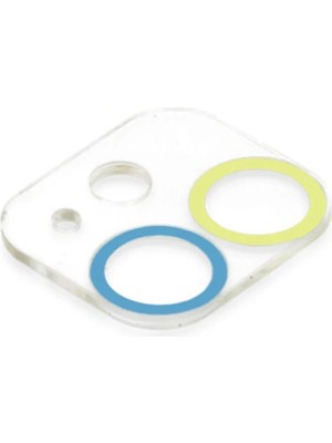 Najmaddin Newface Iphone 12 Renkli Kamera Lens Koruma Cam - Sarı-Mavi