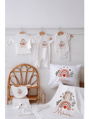 Lilabio %100 Organik Isme Özel Isimli 10LU Hastane Çıkışı Çift Gökkuşağı