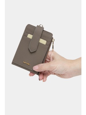 Massarelli Rewina x Hakiki Deri Kadın Cüzdan Kartlık ve Para Bölmeli Bej MCZ9103